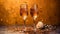 Golden New Year Glittering Champagne Glasses