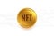 golden NFT coin non fungible asset for virtual trading