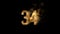 Golden number 34 from particles, numbering, thirty four, golden numbers, alpha channel