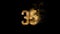 Golden number 35 from particles, numbering, thirty five, golden numbers, alpha channel