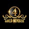 Golden Number 4 Logo Vector Sign