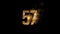 Golden number 57 from particles, numbering, fifty seven, golden numbers, alpha channel