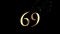Golden number 69 from particles, numbering, sixty nine, golden numbers, alpha channel