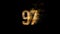 Golden number 97 from particles, numbering, ninety seven, golden numbers, alpha channel