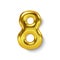 Golden Number Balloon 8 Eight. Vector realistic 3d character