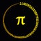 Golden number Pi forming a circle