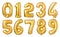 golden numbers balloons