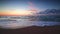 Golden ocean beach tropical sunrise