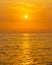 Golden ocean sunset amazing glow from the sun