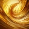 Golden Oil: Abstract Imagery With Swirling Vortexes And Luminous 3d Objects