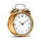 Golden old fashioned alarm clock