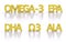 Golden omega-3 fatty acid 3D titles