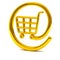 Golden online shopping basket icon 3d