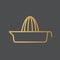 Golden orange, juicer squeezer icon