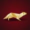 Golden origami sly fox