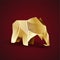 Golden origami small baby elephant