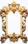 Golden ornamental frame in royal or empire style. Retro golden frame with vintage ornament. ,.