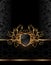 Golden ornate frame for design