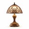 Golden Ornate Table Lamp With Dark Wood Shade