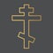 Golden orthodox cross icon