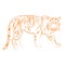 Golden outline of an asian tiger Vector