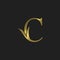Golden Outline Initial C Letter Luxury Logo vector design
