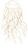 Golden outlines jellyfish, isolated element for nautical sea wedding Illustration