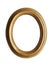 Golden oval picture frame with clipping path