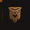 Golden owl monoline logo vector