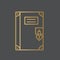 Golden padlock diary icon