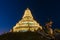 Golden Pagoda nine tier with dragon texture at Chinese temple - wat hyua pla kang temple , Chiang Rai.