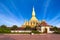 Golden pagoda of Phra That Luang Temple. Vientiane, Laos