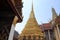 Golden pagoda in the temple of Emerald Buddha Wat Phra Kaew. Is worshiped for Thai Buddhists, tourists and people in general.