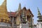 Golden pagoda in the temple of Emerald Buddha Wat Phra Kaew. Is worshiped for Thai Buddhists, tourists and people in general.