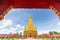 Golden pagoda at Wat Maha That Wachiramongkol or Bang Tong temple a popular tourist destination attraction in Krabi Province, Thai