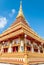 Golden pagoda at Wat Nong Wang public temple and blue sky, Khonkaen Thailand