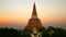 Golden pagoda Wat Phra Pathom Chedi at sunset