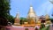 Golden pagoda in Wat Phra Singh Buddhist temple at Chiang Mai, Thailand. by fisheye lens