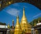 Golden pagodas on Mandalay hill, Myanmar