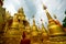 Golden Pagodas in Wat Pa Sawang Boon Saraburi Thailand