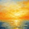 Golden Palette Knife Seascape: A Yellow Impressionism Abstract Painting