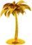 Golden palm tree tropical island stylized
