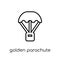 Golden parachute icon. Trendy modern flat linear vector Golden p