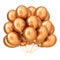 Golden party balloon bunch colorful. Birthday party decoration