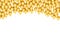 Golden party balloons on white background