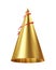 Golden party hat isolated on white background