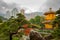 Golden Pavilion in Hong Kong City and Overcast