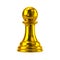 Golden pawn 3d illustration