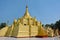 Golden paya in Shwe Sar Yan Buddhist complex in Thaton, Myanmar