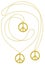 Golden Peace pendant isolated necklace
